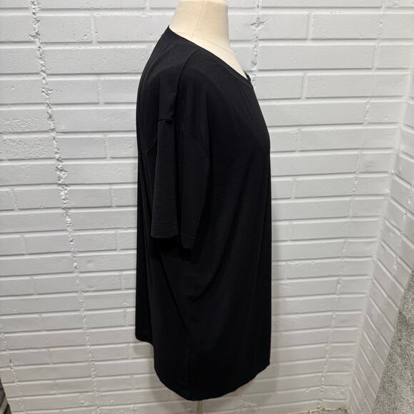 Free People Movement Tempo Oversized Boyfriend Tunic Pocket Tee Black Small - Picture 6 of 16